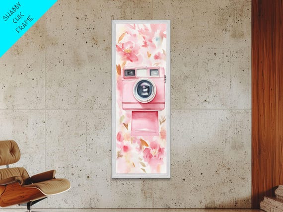 Pastel Pink Polaroid Print Whimsical Photography Wall Art Retro Decor Light Pink Living Room Vertical Artwork Cottagecore