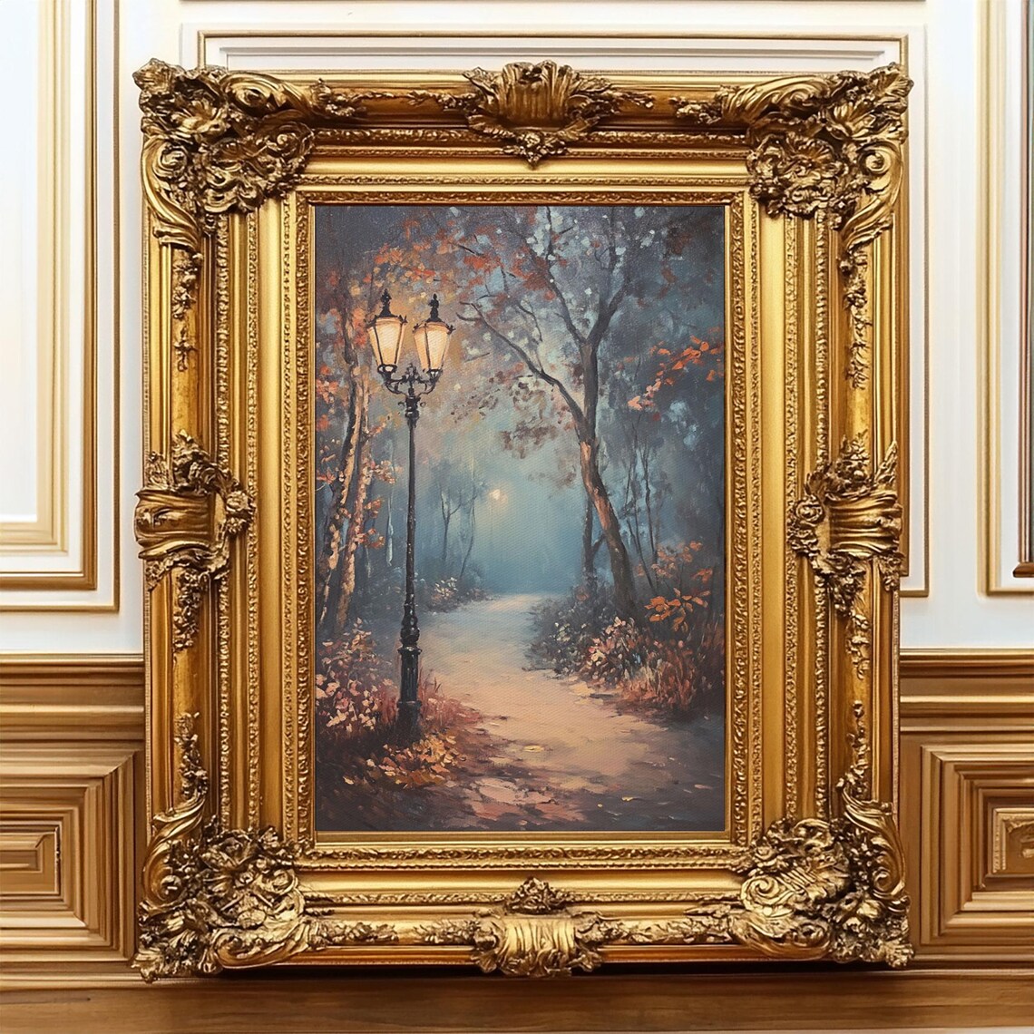 Spooky Street Lights in City Park Halloween Art Print - Image 5