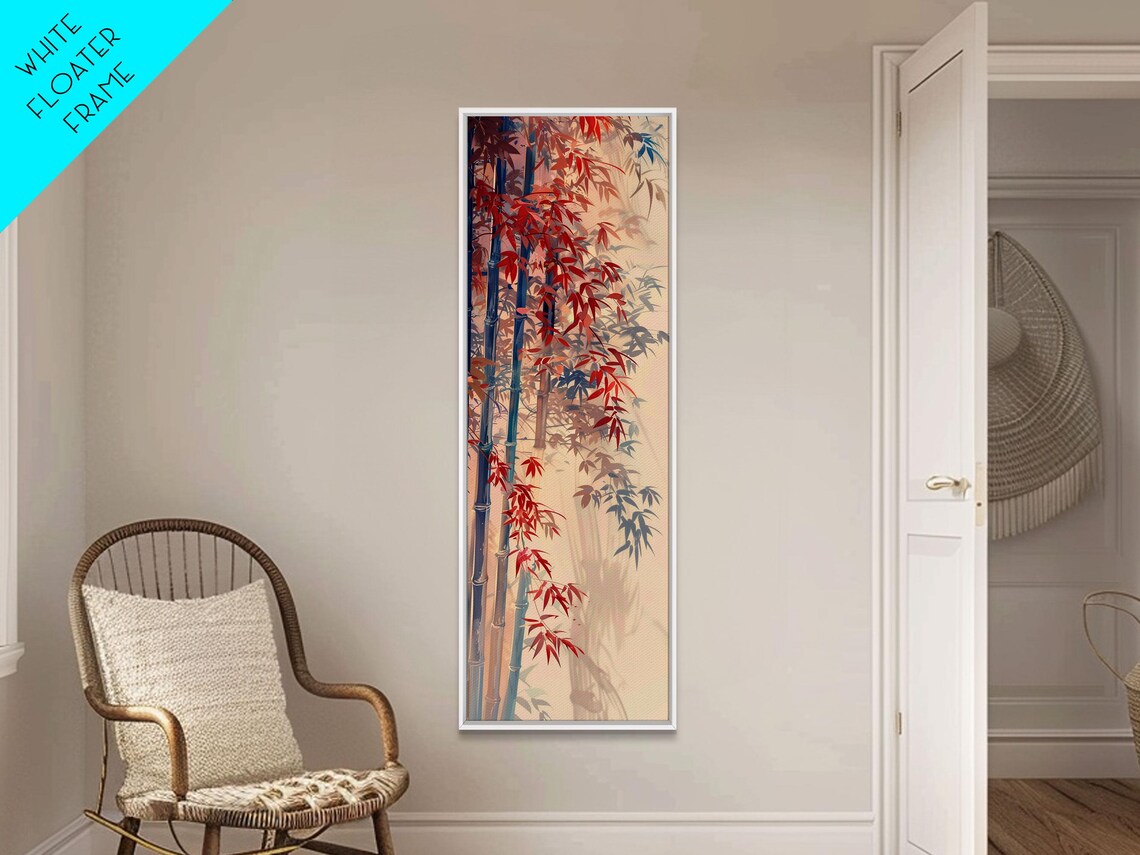Ukiyo-E Bamboo Stalks and Red Leaves, Japanese Art Print - Image 3