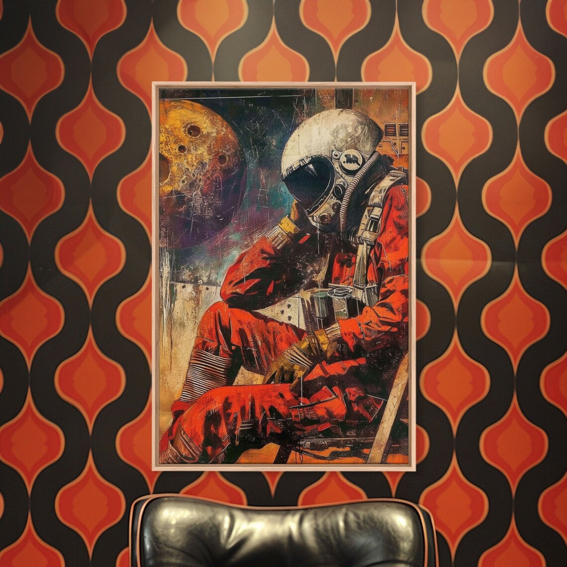 Vintage Astronaut Poster, Retro Space Art Print - Image 2