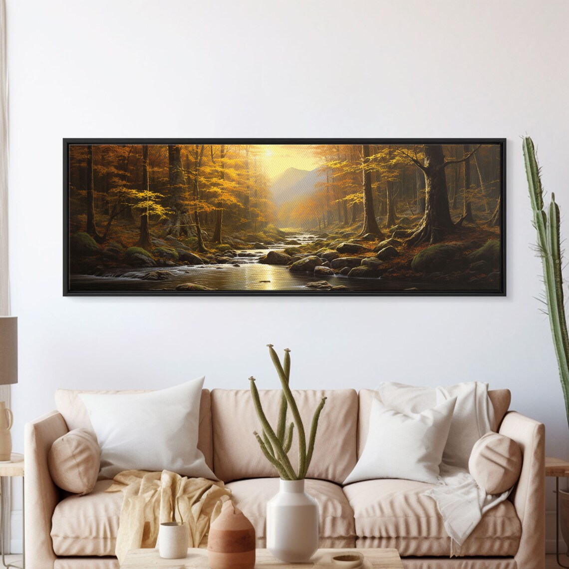 Forest In Fall, Panoramic Fall Decor Art Print