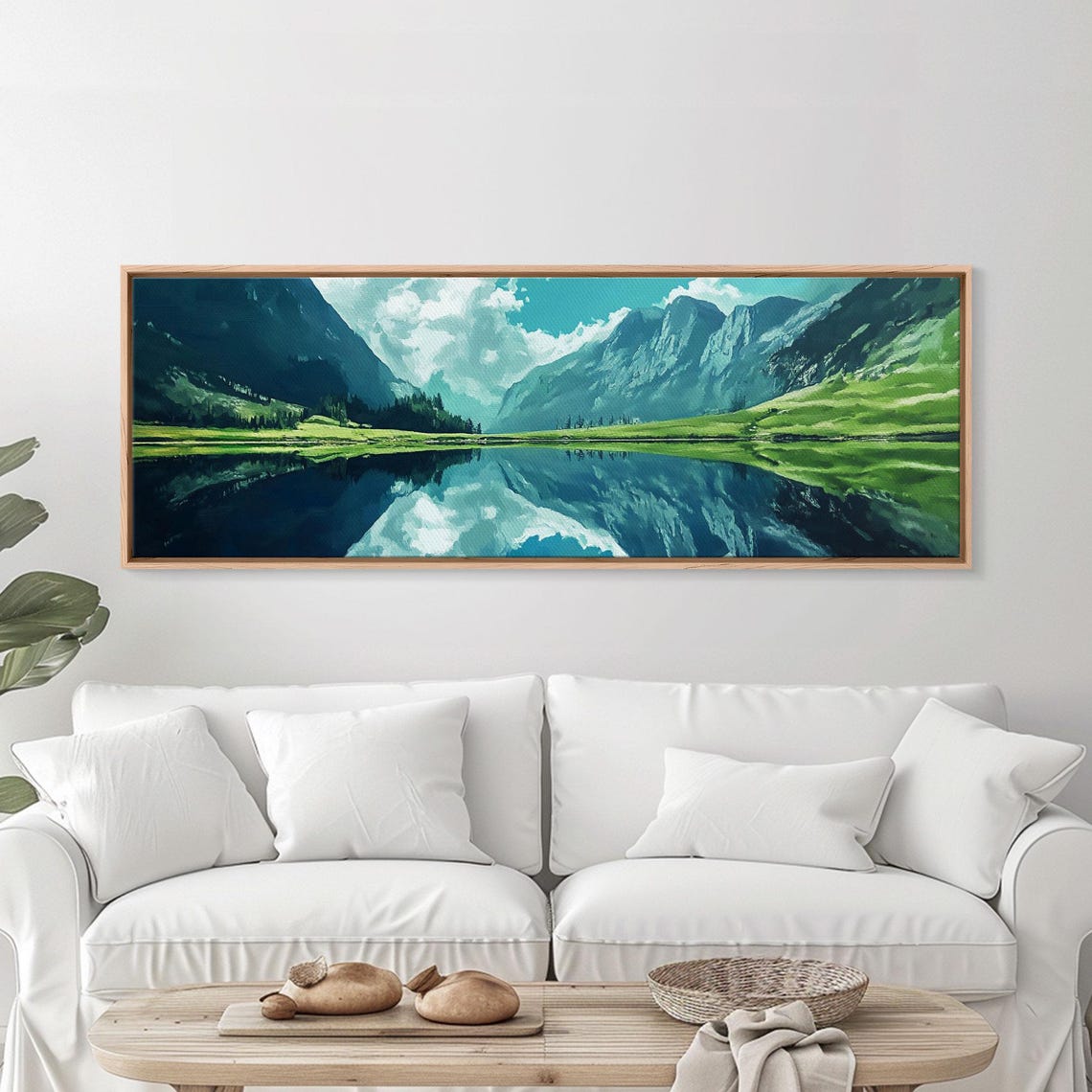 Alpine Lake Mirror Reflection Mountain Valley Panoramic Travel Poster - Image 6