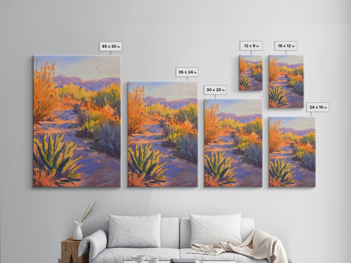 Serene Desert Sunset Landscape Tranquil Wall Art For Living Room Or Bedroom Framed Print For Home Decor - Image 2