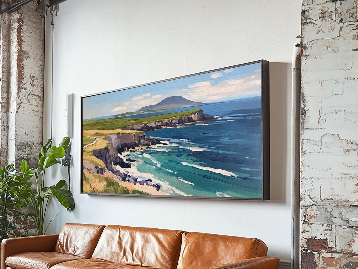 Cliffs of Moher Abstract Landscape Painting Art Print