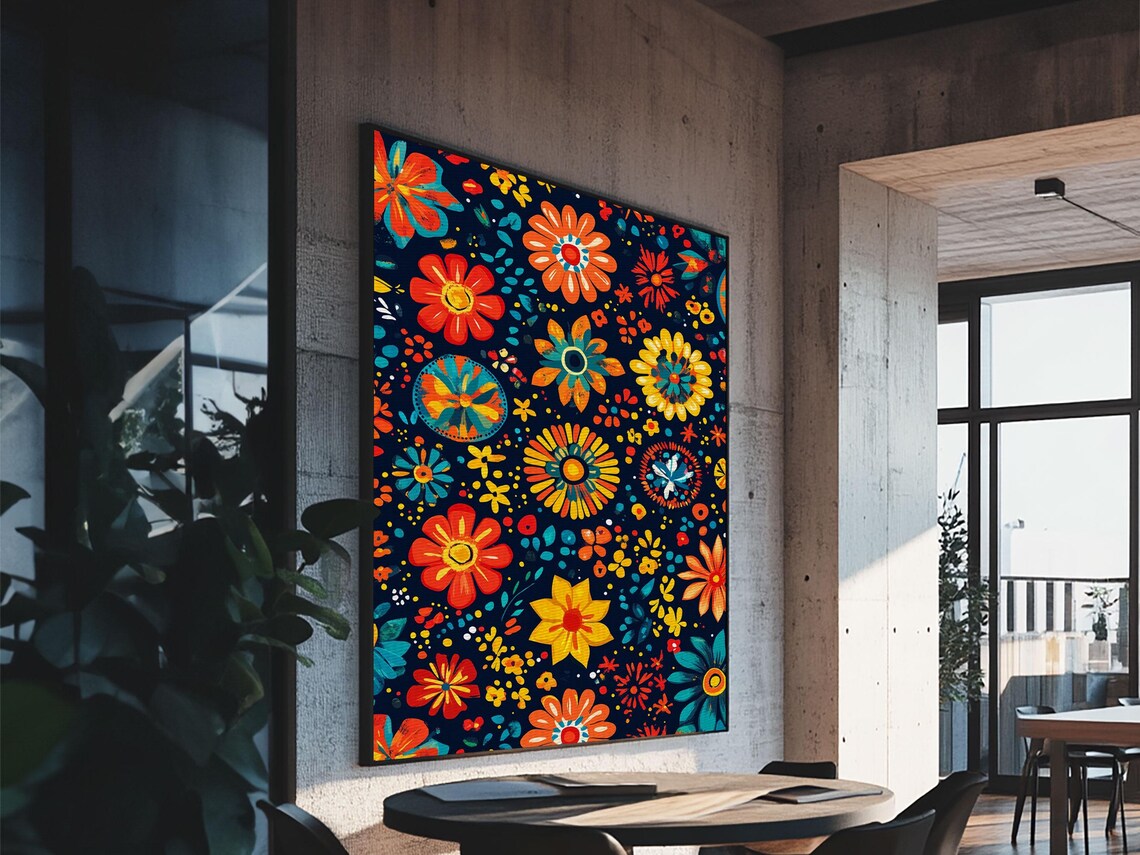 Mexican Tile Pattern Art Print, Chicano Textile Style - Image 3
