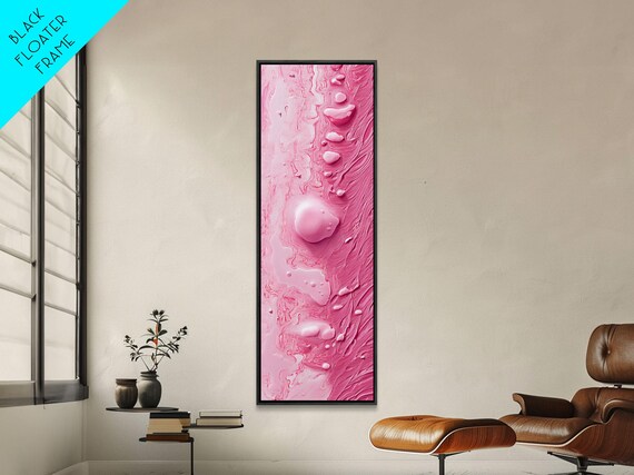Glossy Pink Textured Abstract Water Drops Modern Wall Art Poster