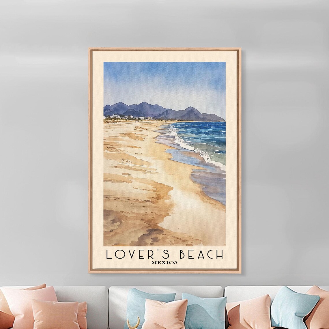 Lovers Beach Mexico Watercolor Vacation Art Print - Image 3
