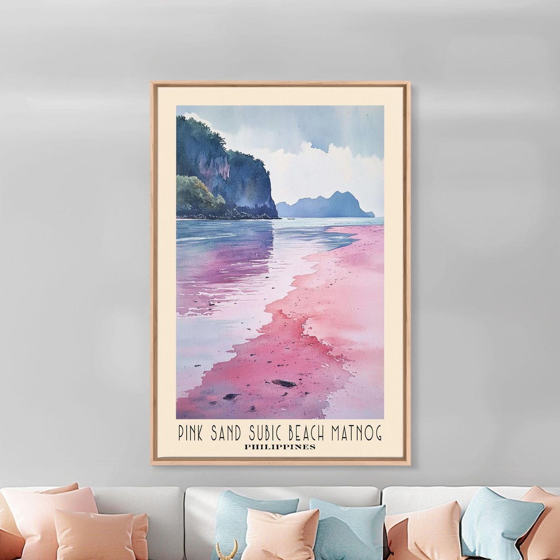 Pink Sand Subic Beach Matnog Philippines Rose Shore Cliff View Poster - Image 3