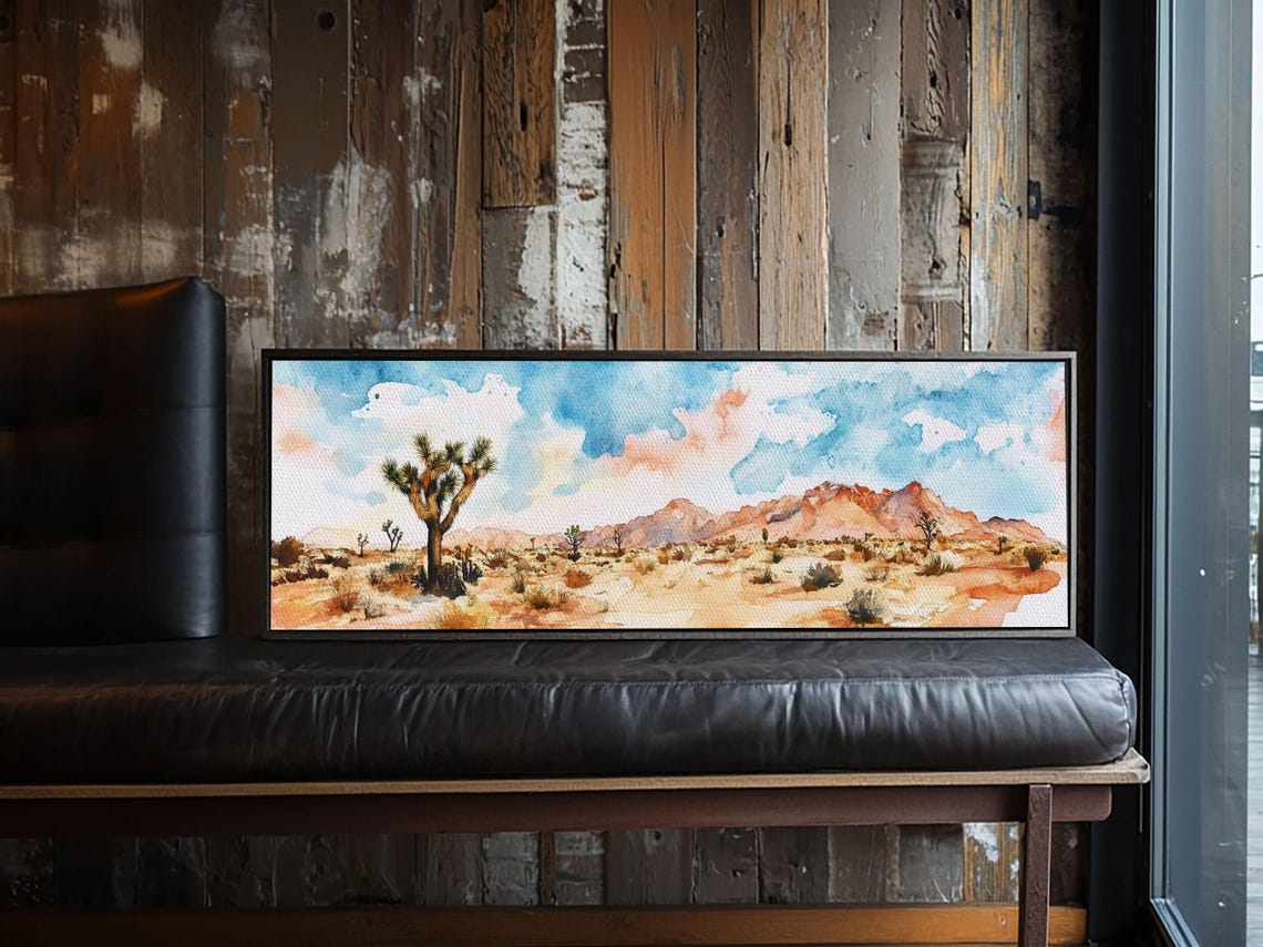 Desert Landscape Painting Print Pueblo Style Home Decor Southwestern Farmhouse Painting Of Joshua Tree California Minimalist Decor - Image 4
