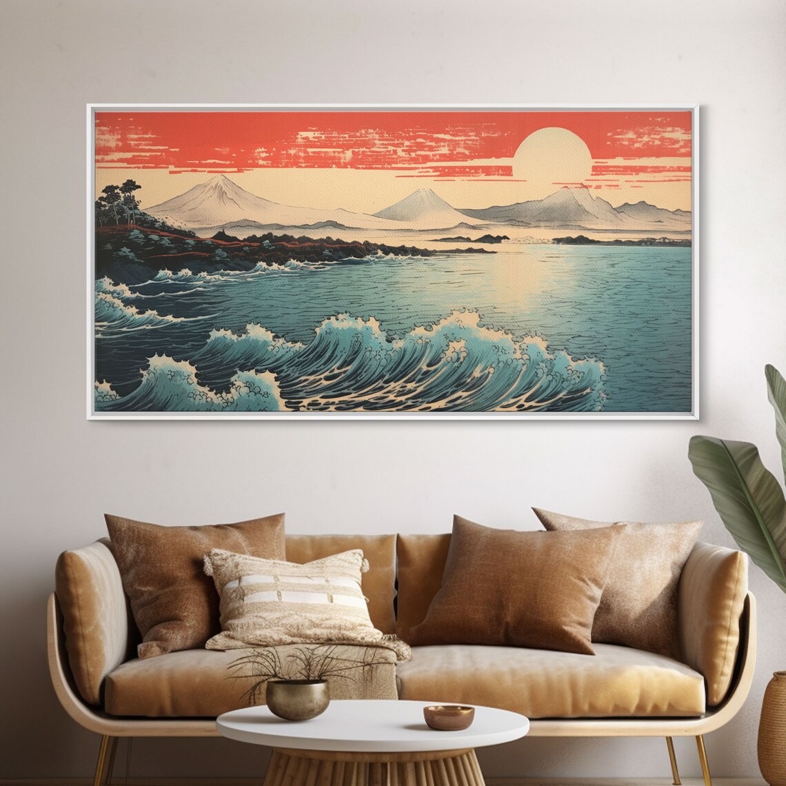 Japanese Sunrise Ocean Waves Panoramic Travel Poster - Image 5