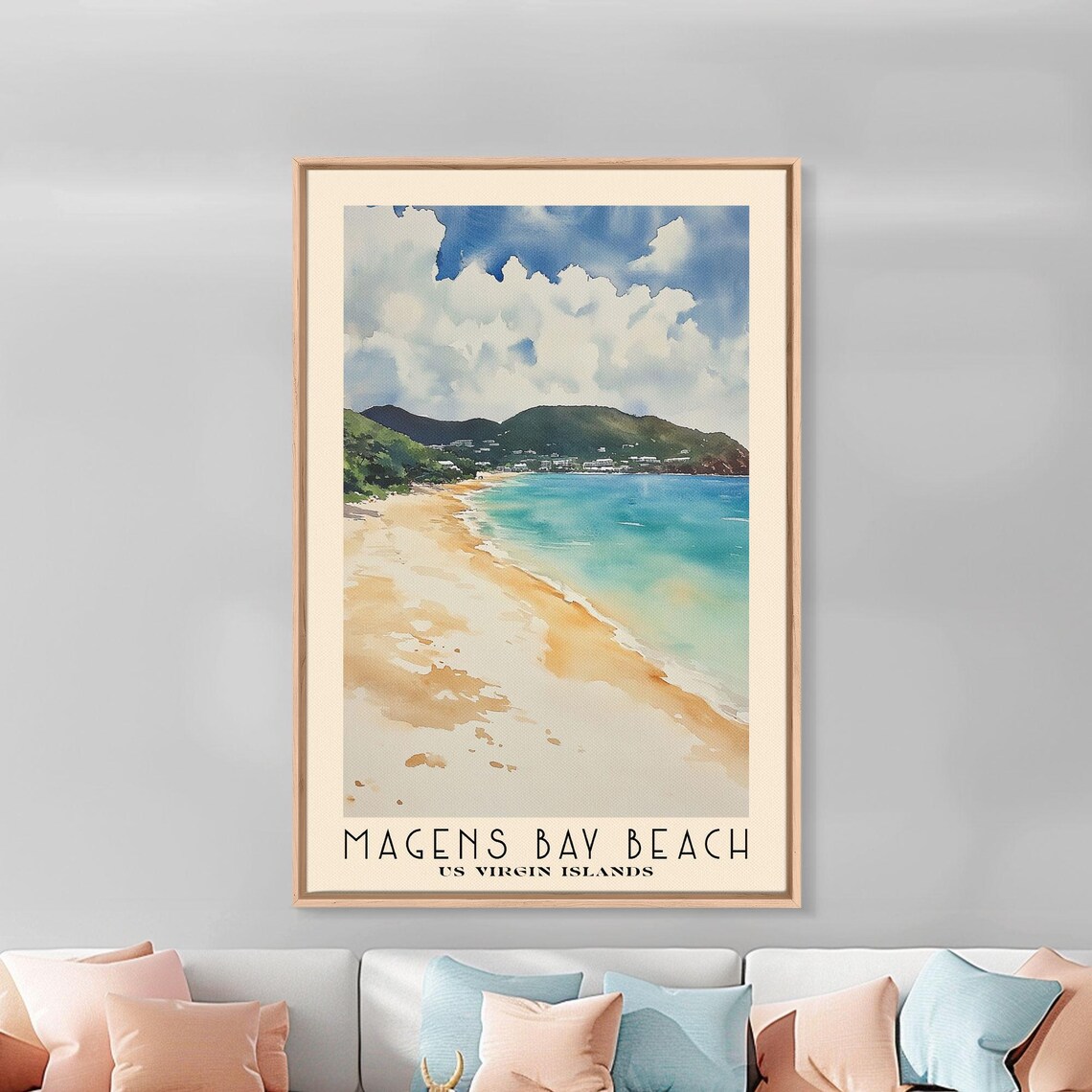 Magens Bay Beach US Virgin Islands Crescent Bay Turquoise Sea Poster - Image 4