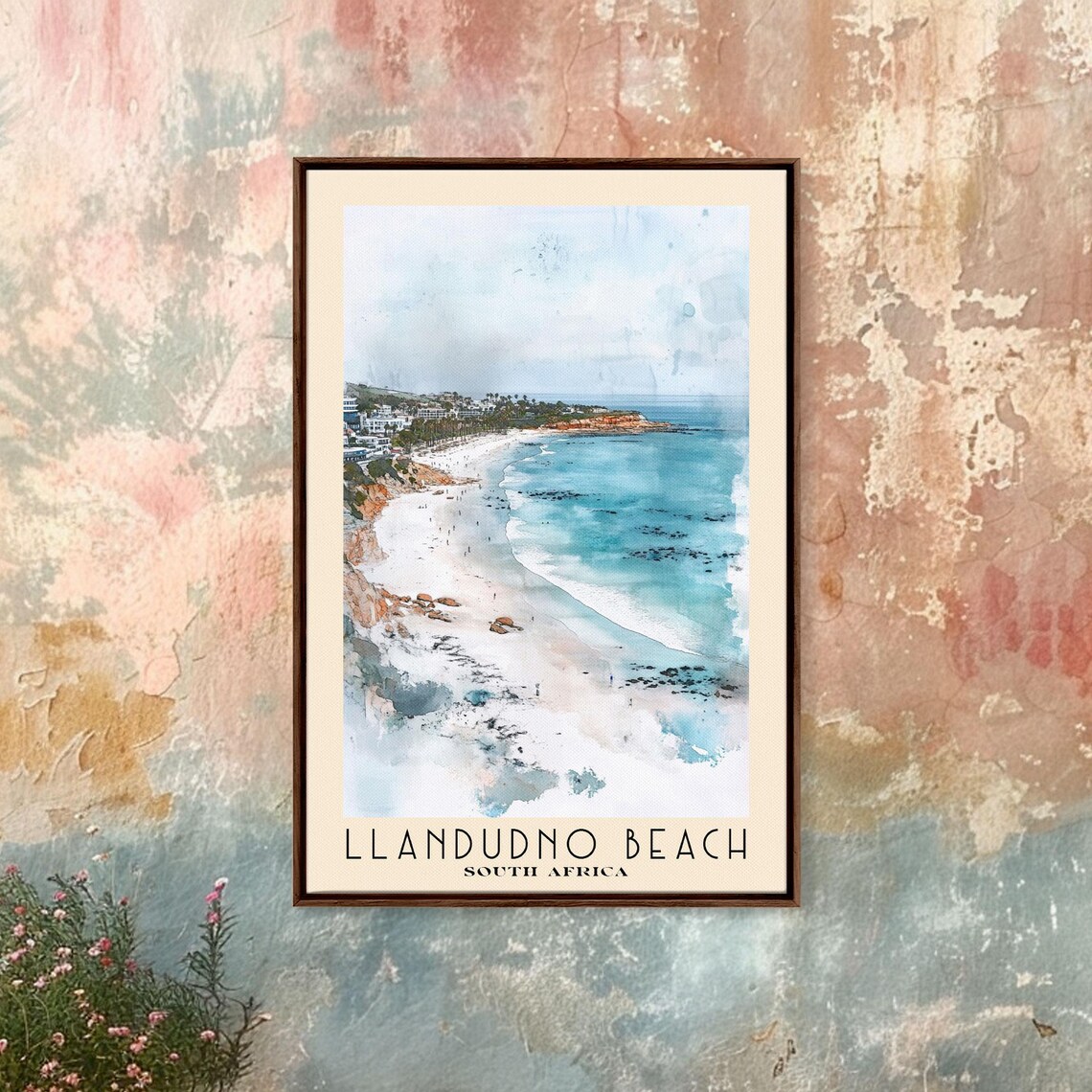 Llandudno Beach South Africa Aerial White Sand Cove Rocky Cliffs Poster - Image 4