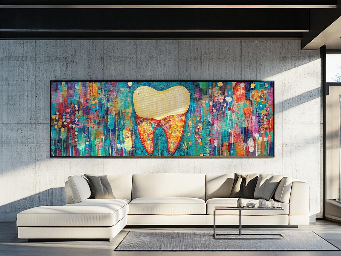 Colorful Tooth Mosaic Dental Office Art Dentist Gift Decor Poster - Image 4
