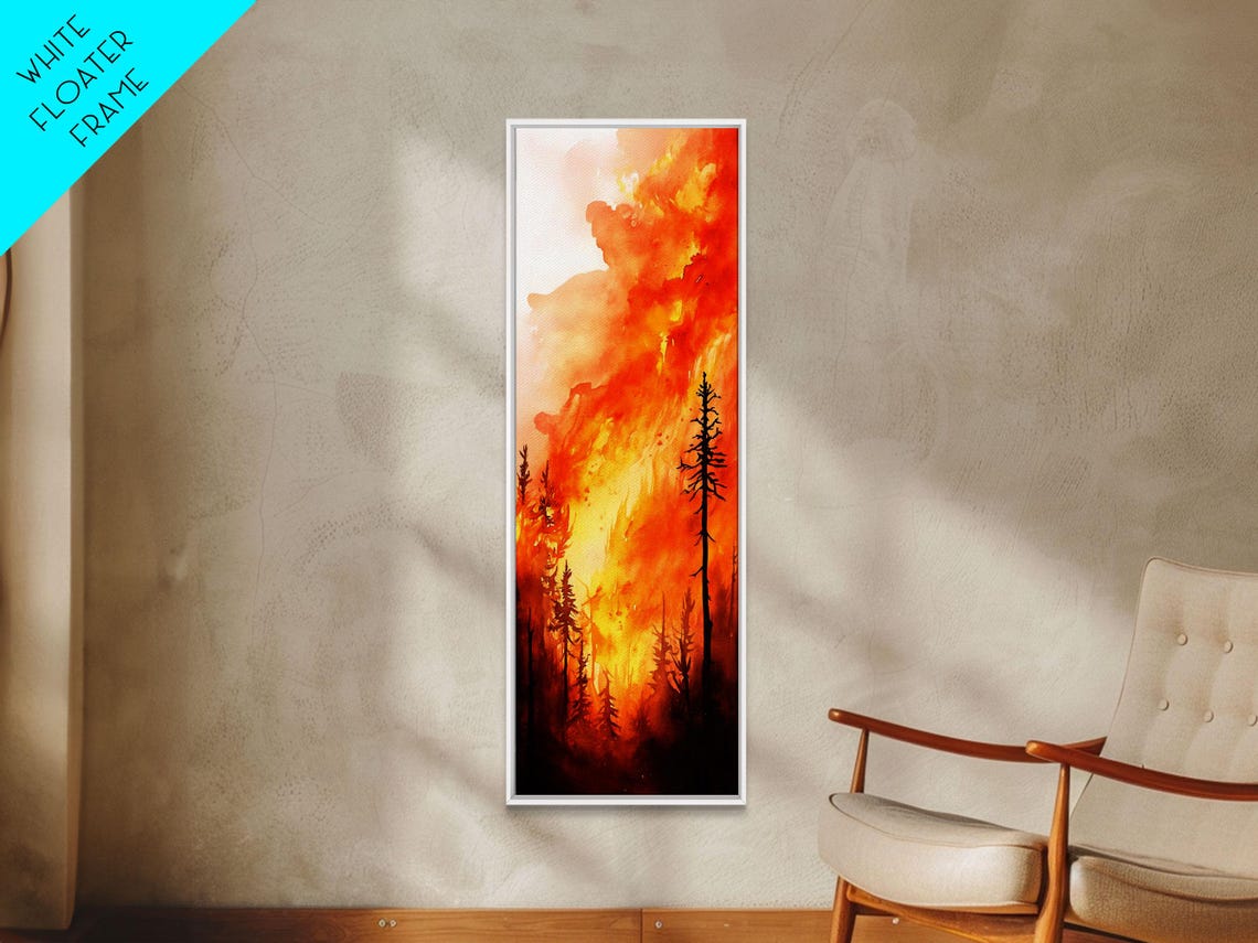 Burning Forest Wildfire Flames Dramatic Fiery Landscape Wall Art - Image 6