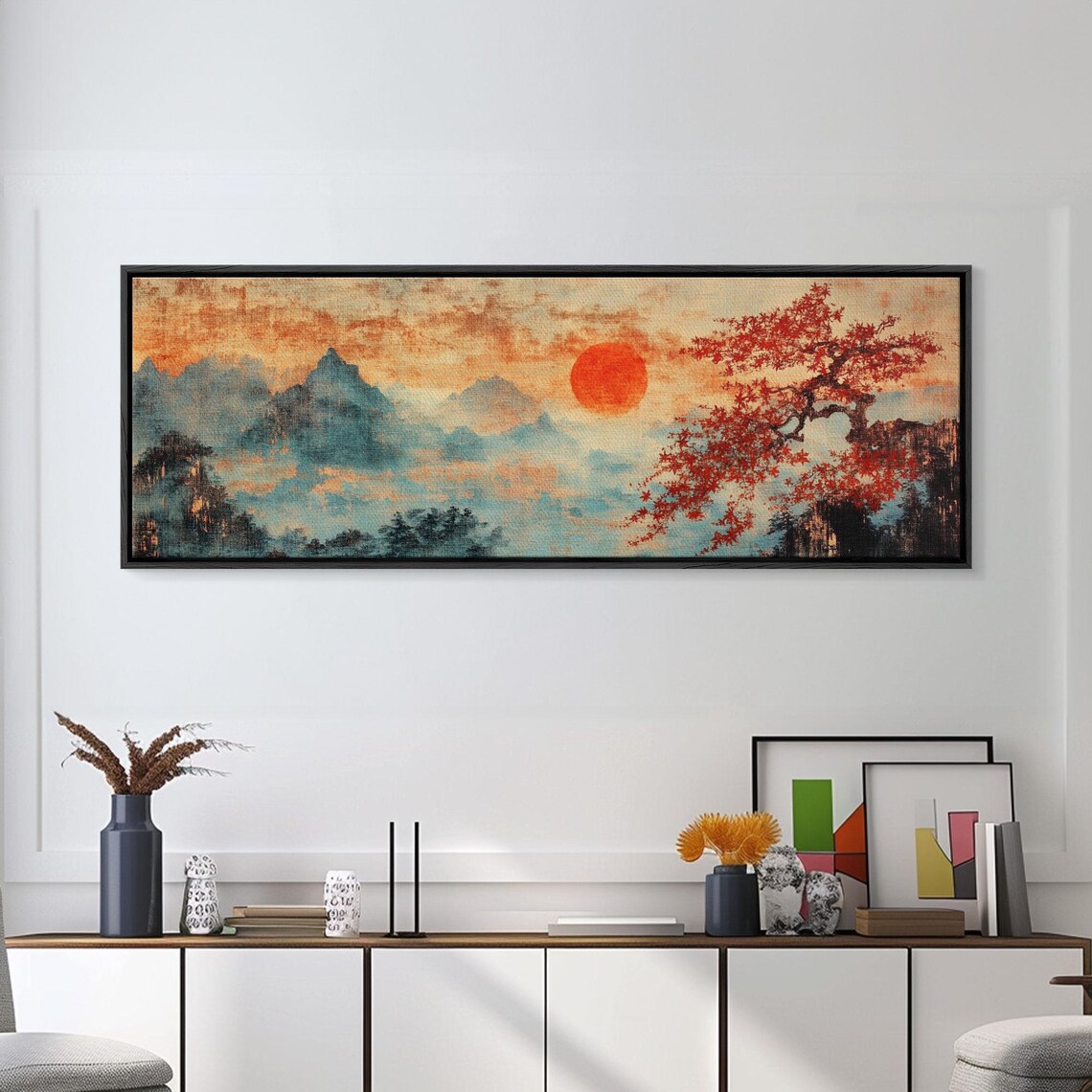 Japanese Maple Tree and Sunset, Wabi-Sabi Art Print - Image 6