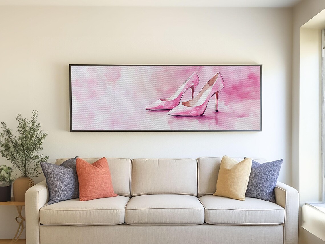 Pink High Heels Watercolor Fashion Glam Feminine Bedroom Poster - Image 4