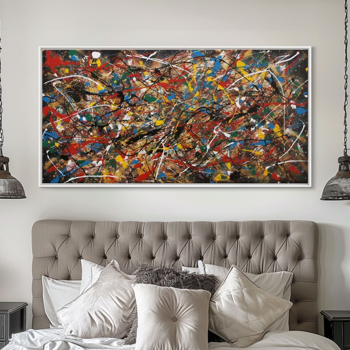 Jackson Pollock-Style Abstract Drip Painting Art Print