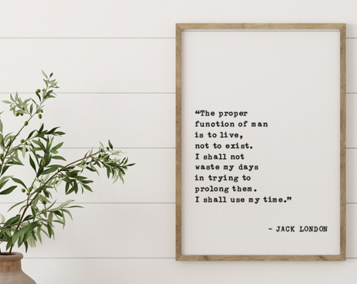 Jack London Quote Art Print, Literary Wall Decor