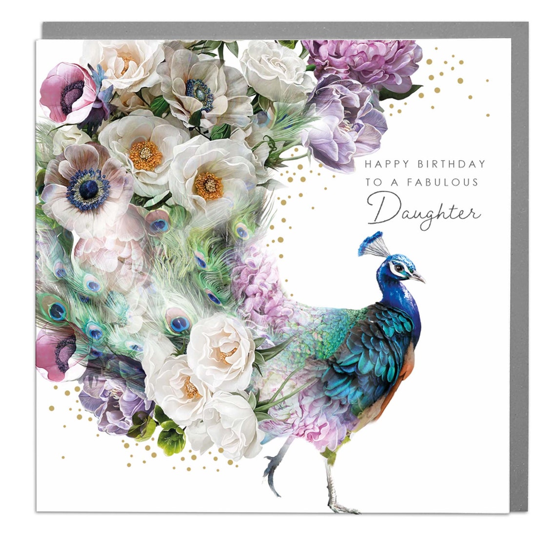Daughter Happy Birthday Peacock Card