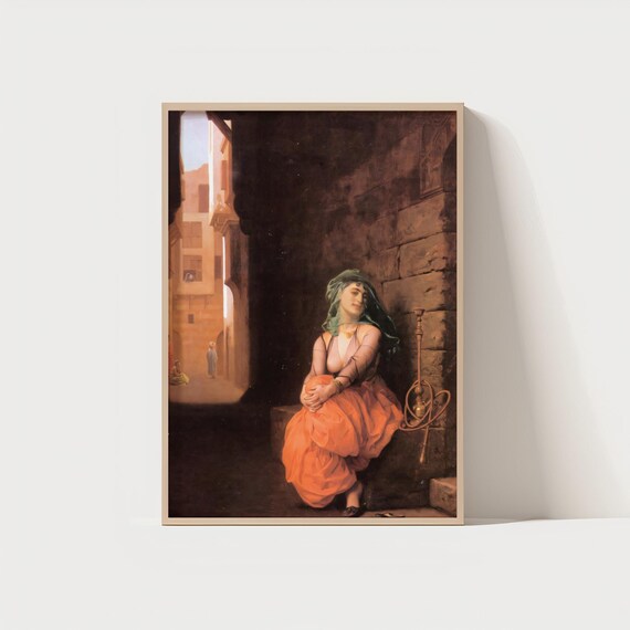 Orientalist Neoclassical Wall Art Oriental Woman Print Vintage Exotic Painting Poster Antique Historical Artwork
