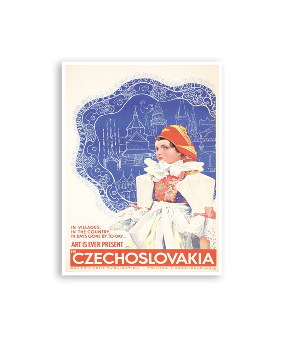 Czechoslovakia Vintage Travel Poster, Home Decor