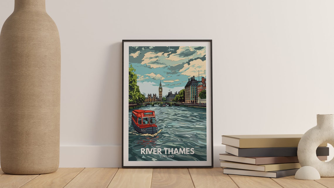 River Thames England Red River Bus Big Ben Westminster Poster - Image 3