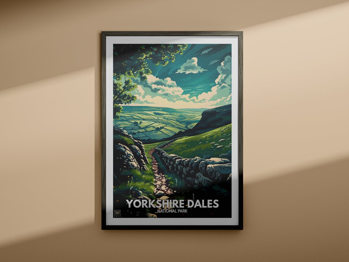 Yorkshire Dales National Park Dry Stone Wall Walking Trail Poster - Image 4