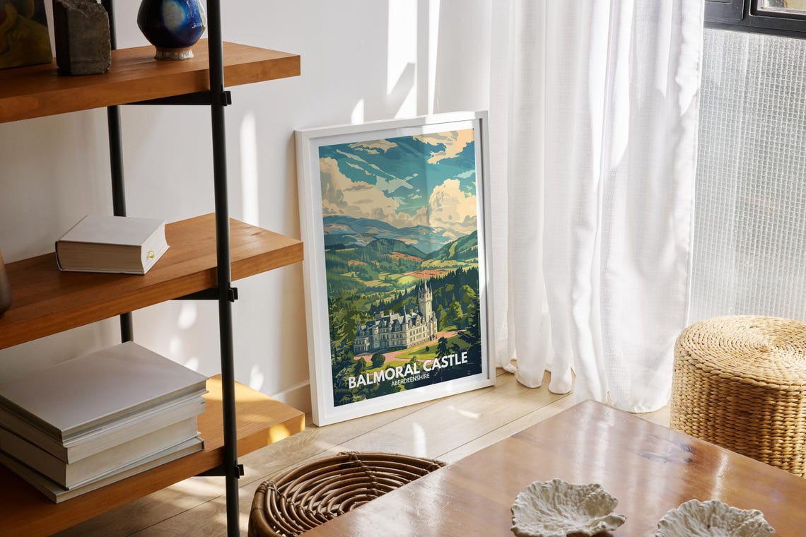 Balmoral Castle Aberdeenshire Royal Estate Valley Travel Poster - Image 2