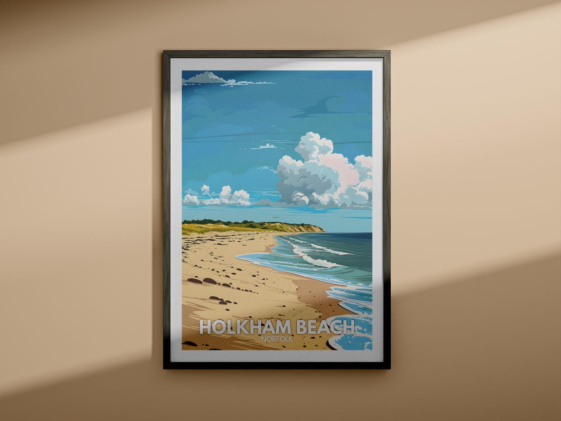 Holkham Beach Norfolk Wide Sandy Shore Dune View Travel Poster - Image 4