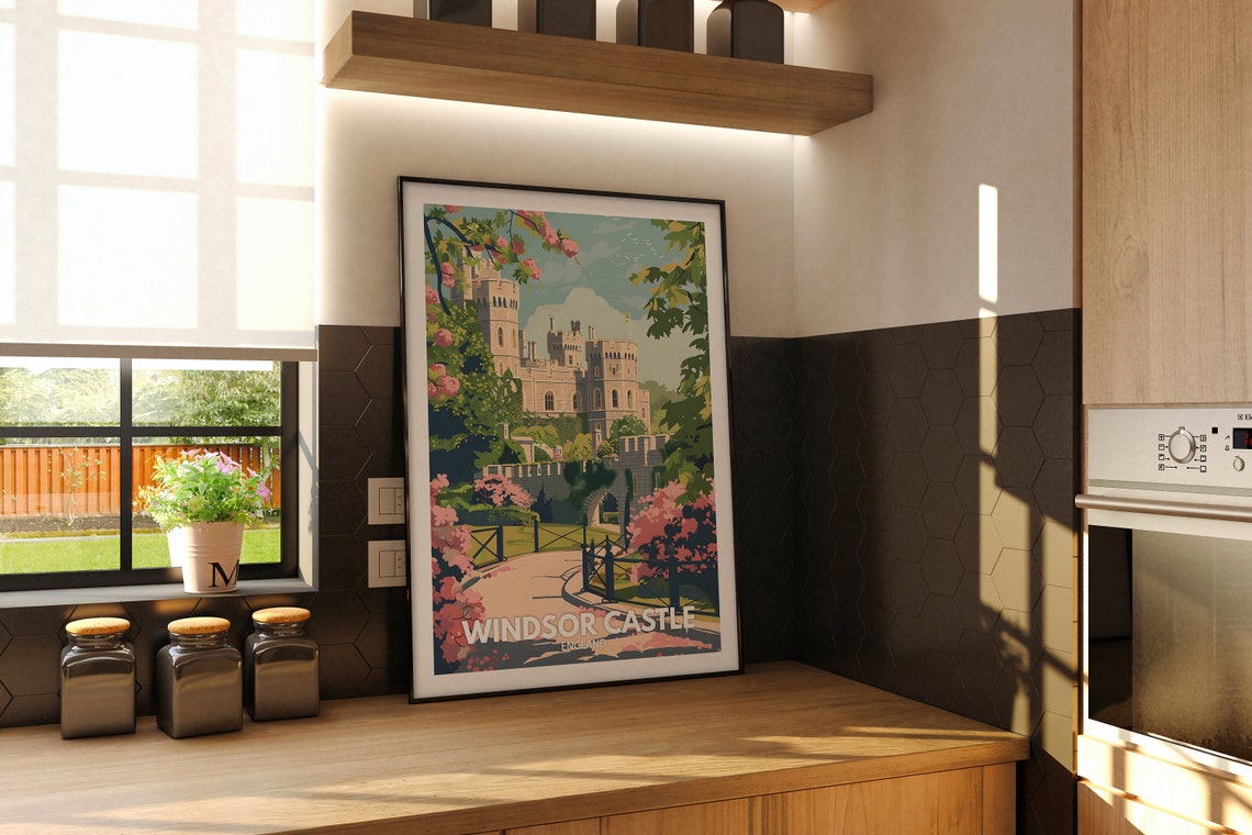 Windsor Castle England Royal Residence Blossom Gardens Poster - Image 3