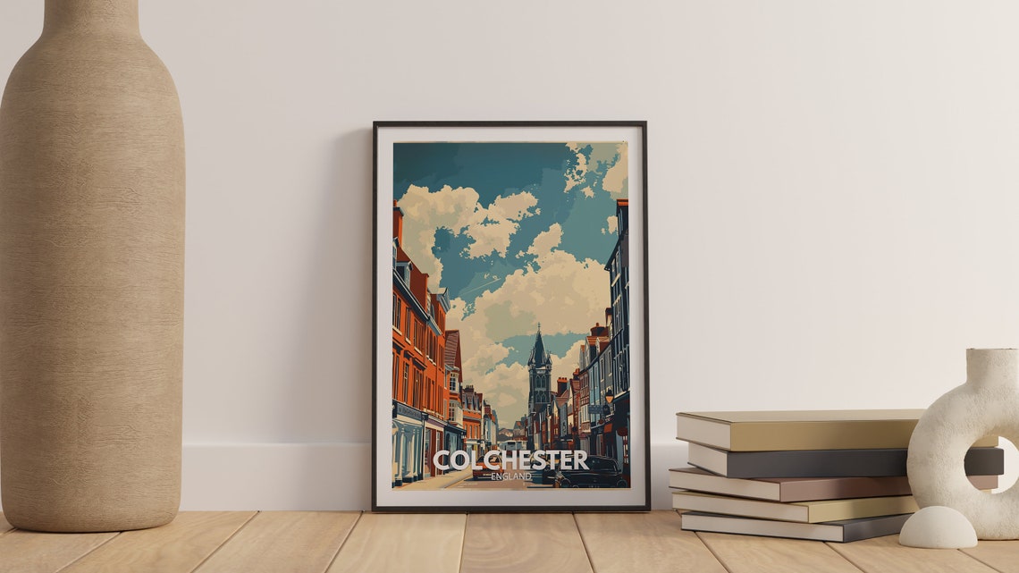 Colchester Print Colchester City Poster Uk Wall Art England Wall Decor British Travel Poster United Kingdom Print England City Art - Image 3