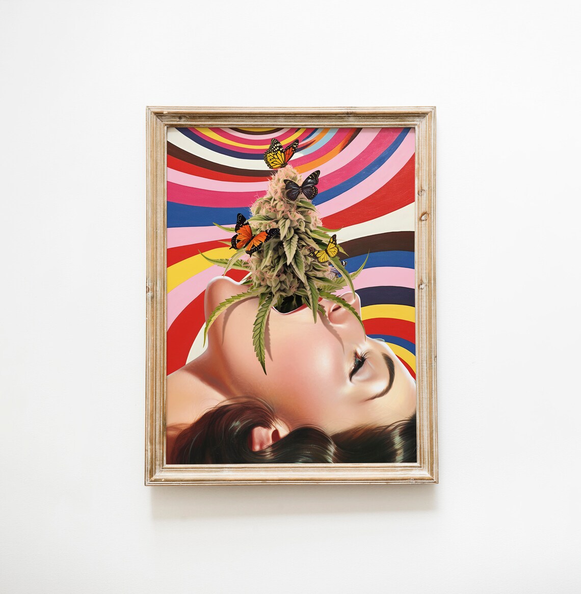 Overbaked Psychedelic Cannabis Poster, Surreal Collage - Image 2