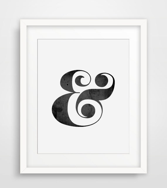 Ampersand Fine Art Print Art Black And White Typography Scandinavian Design Scandinavian Poster Modern Art Typography Poster