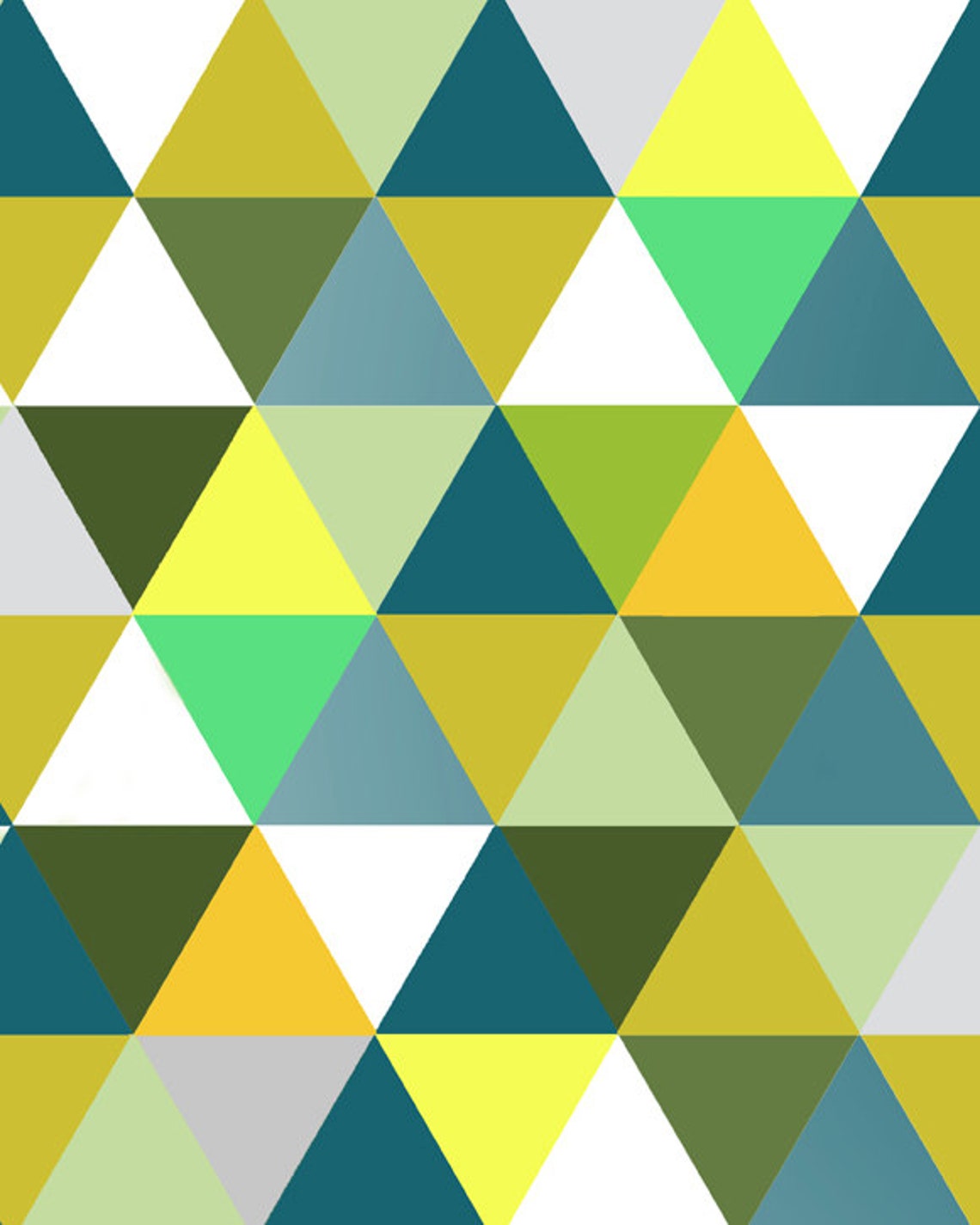 Colorful Triangle Mosaic Teal Mustard Geometric Modern Print - Image 2