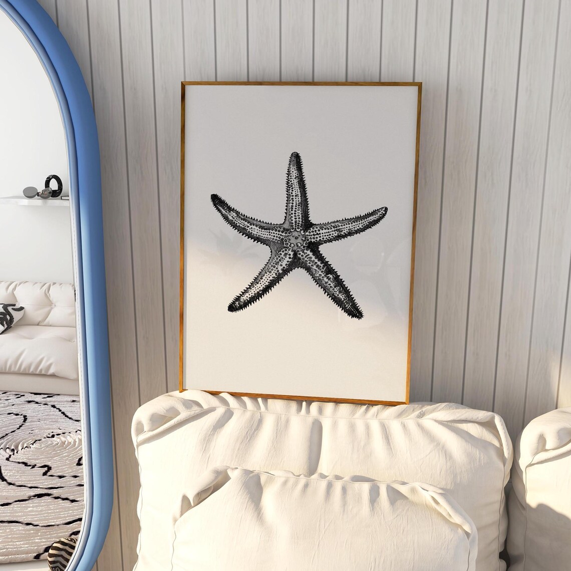 Black And White Simple Drawn Starfish