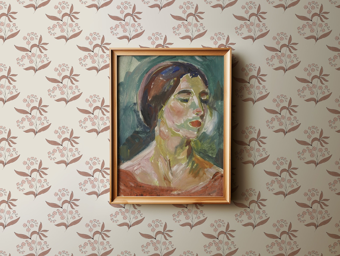 Abstract Woman Portrait, Vintage Designer Wall Art - Image 2