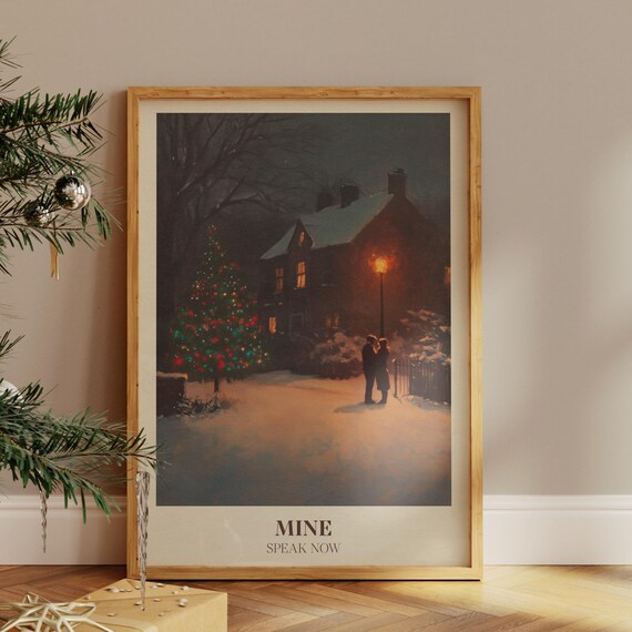 Taylor Swift Mine Speak Now Snowy Christmas Couple Night Poster