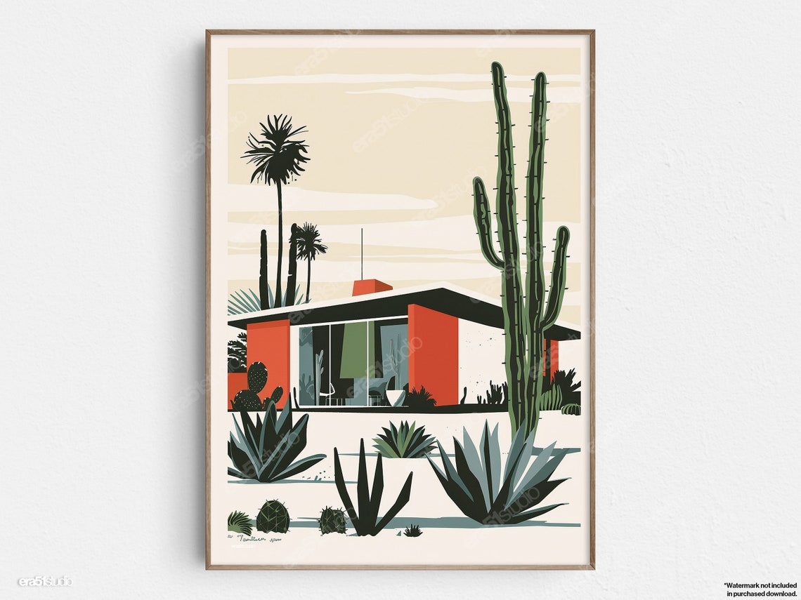 Palm Springs Midcentury Modern Original Minimalist Wall Art