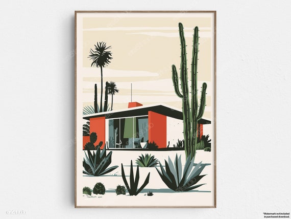 Palm Springs Midcentury Modern Original Minimalist Wall Art