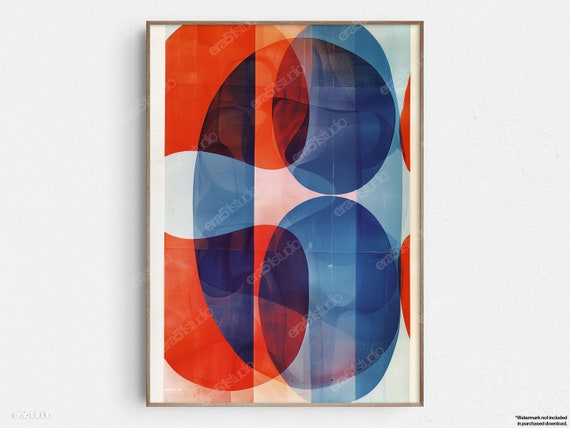 Rhythmic Geometric Aura Abstraction Original Midcentury Modern Minimalist Wall Art