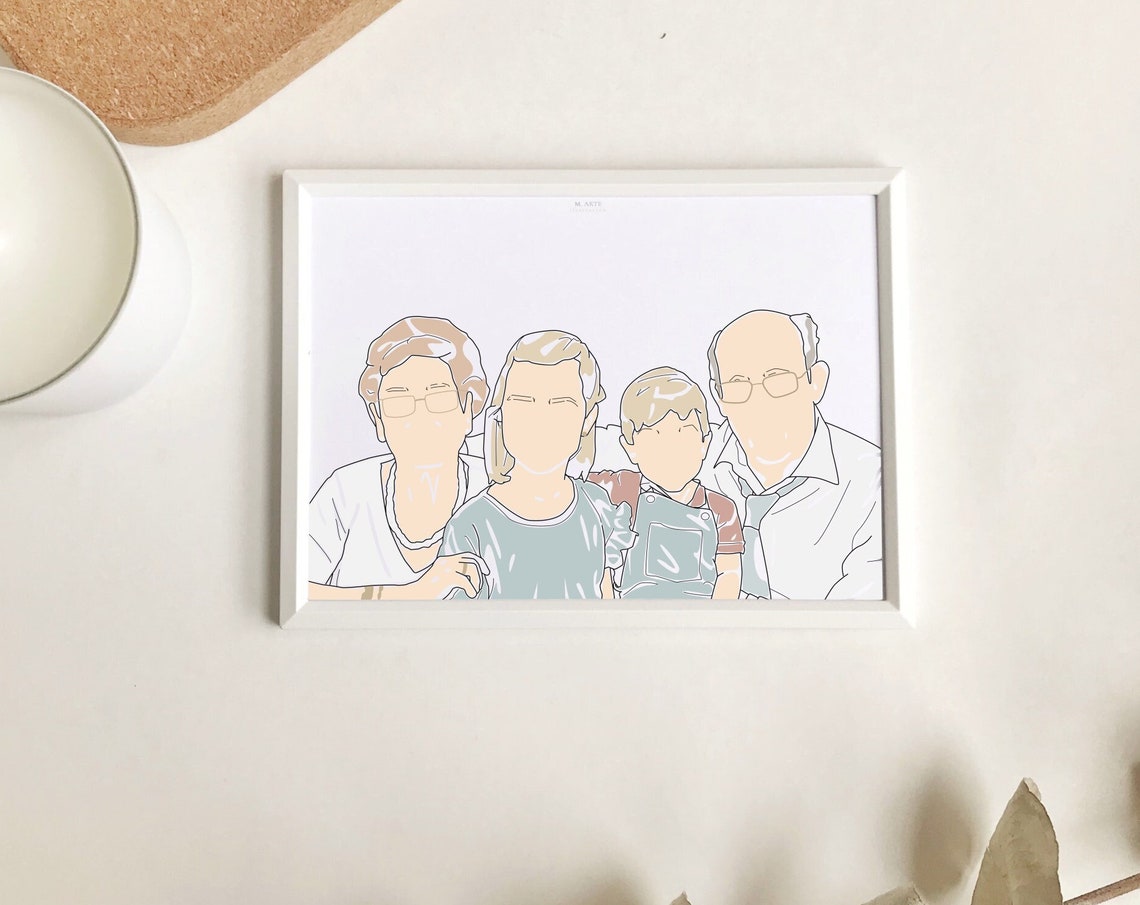 Family Portrait Painting Custom Family Portrait Painting Faceless Portrait Family Portrait Painting From Photo Painting From Photo Gift