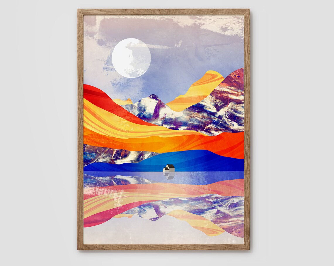 Mountain Landscape Art Print for Living Room