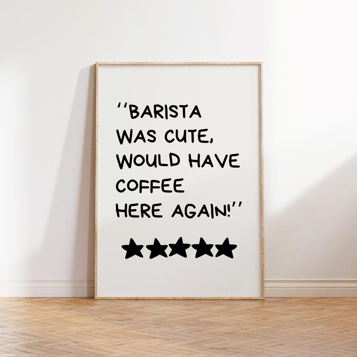 Barista Was Cute Funny Coffee Quote Five Star Kitchen Wall Art - Image 4