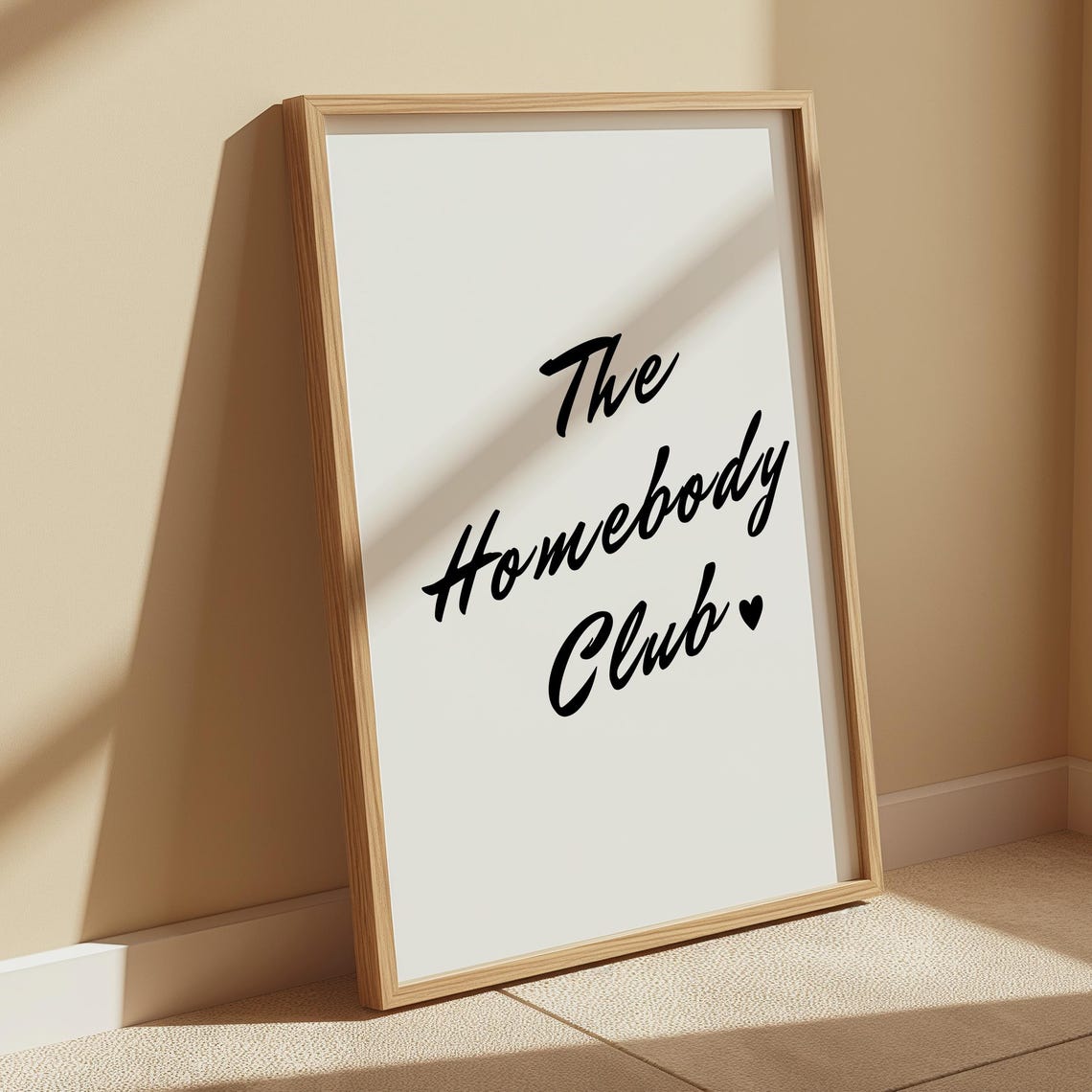 The Homebody Club Script Quote Minimalist Typography Wall Poster