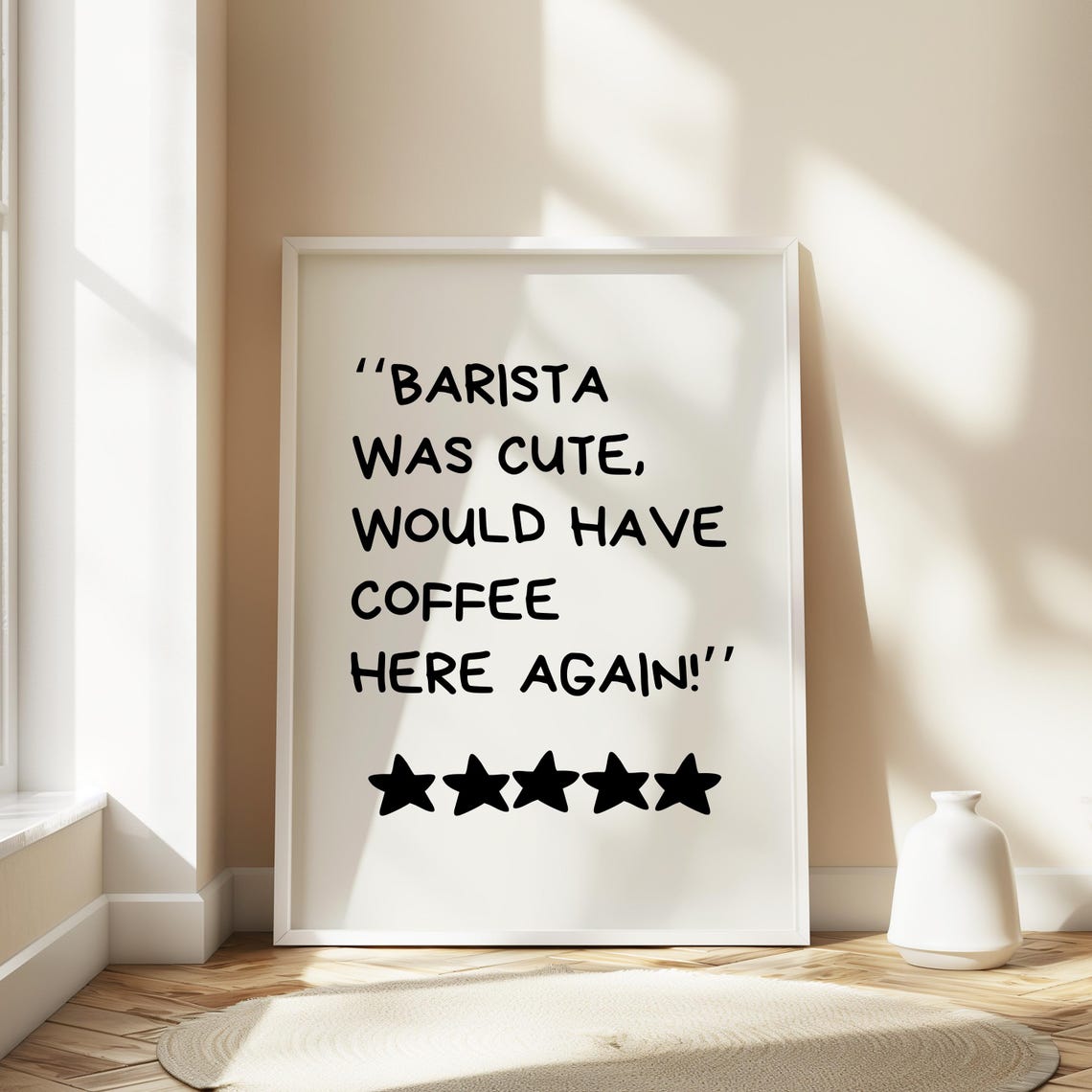 Barista Was Cute Funny Coffee Quote Five Star Kitchen Wall Art - Image 2
