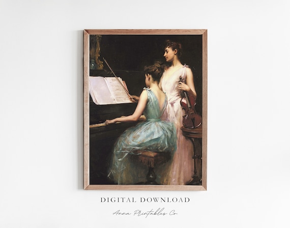 Music Lesson Victorian Era Wall Art Art Print