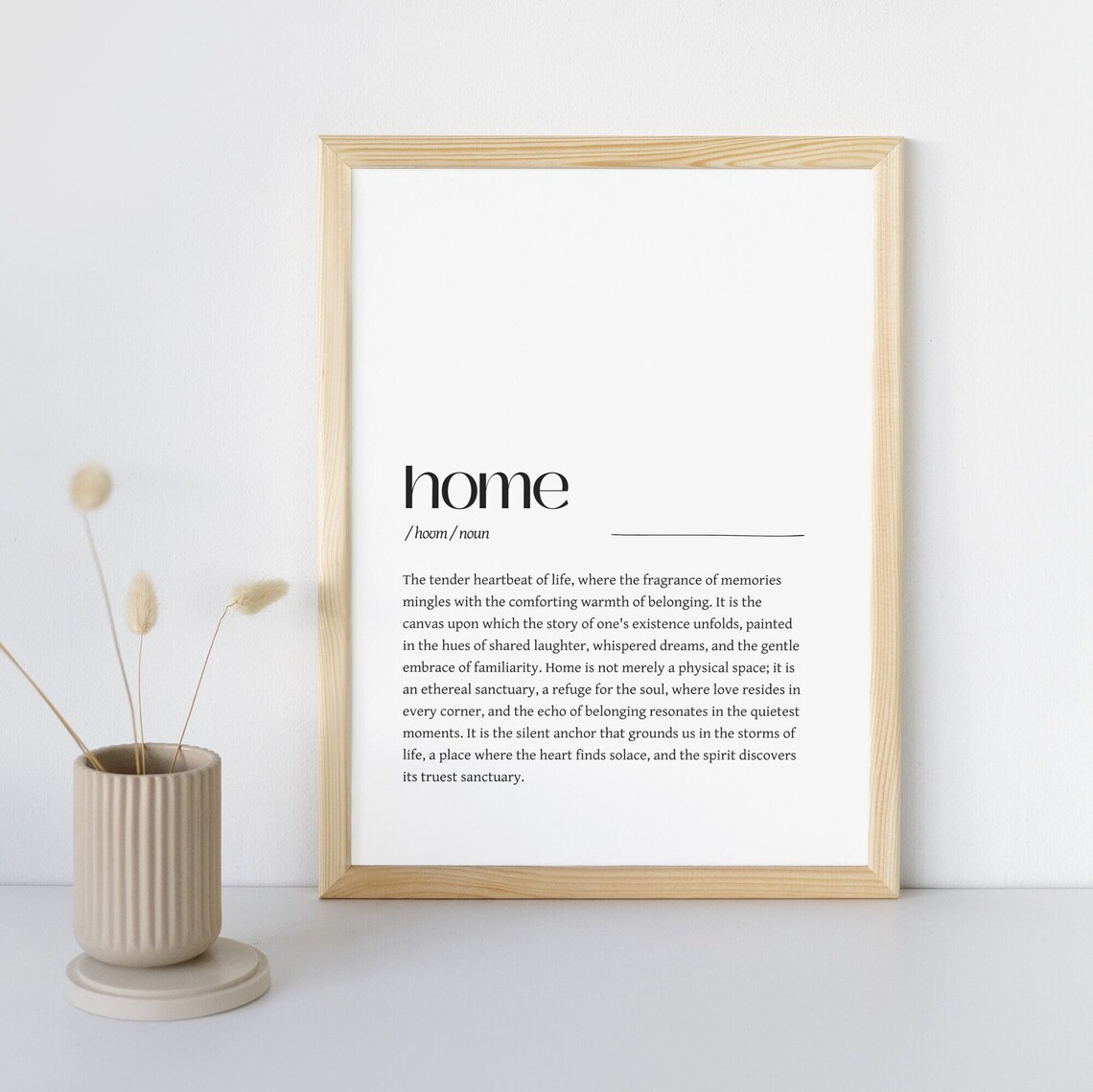Home Word Definition Noun Typography Minimalist House Decor Poster