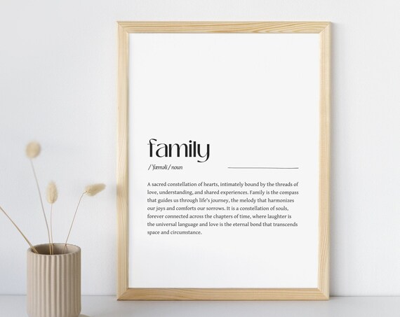 Family Word Definition Poster, Dictionary Wall Art