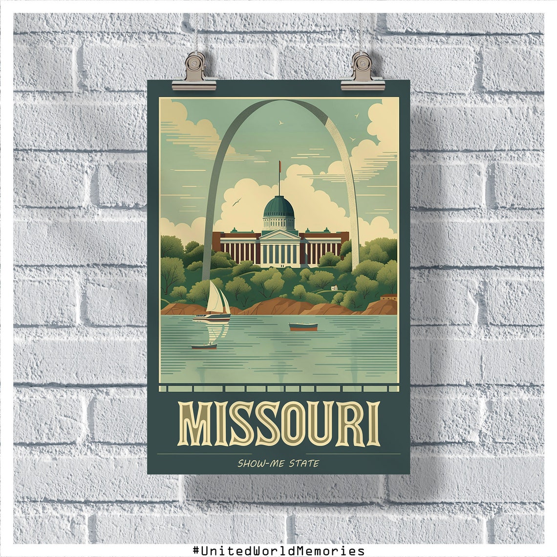 Missouri Travel Poster Show Me State Poster Missouri Vintage Poster Wall Decor State Poster Missouri Print Missouri Retro Poster