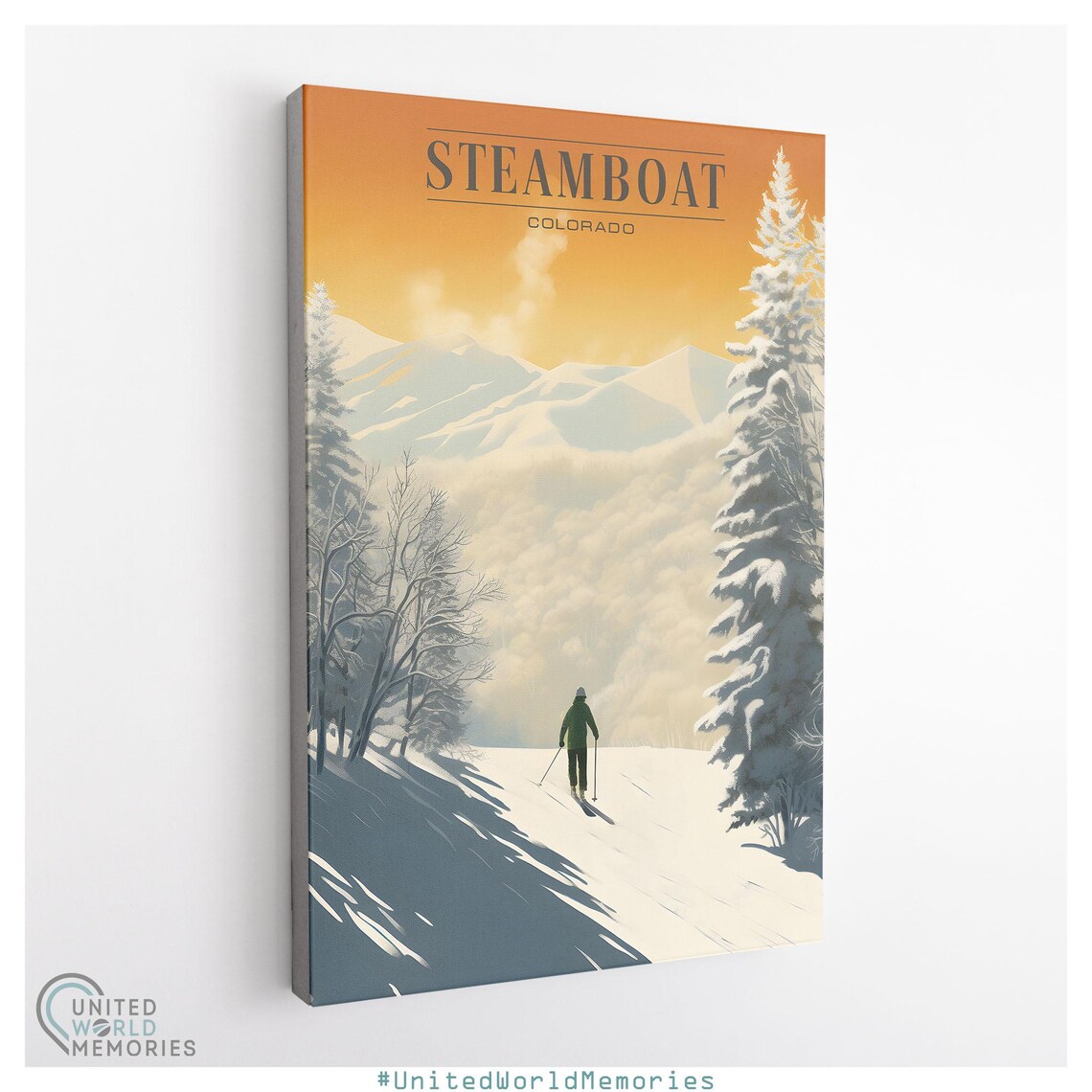 Steamboat Colorado Cross Country Skiing Quiet Winter Trail Poster - Image 3